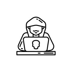 Hacker icon in vector. Illustration