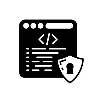 Secure coding icon in vector. Illustration