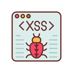 Cross site scripting icon in vector. Illustration