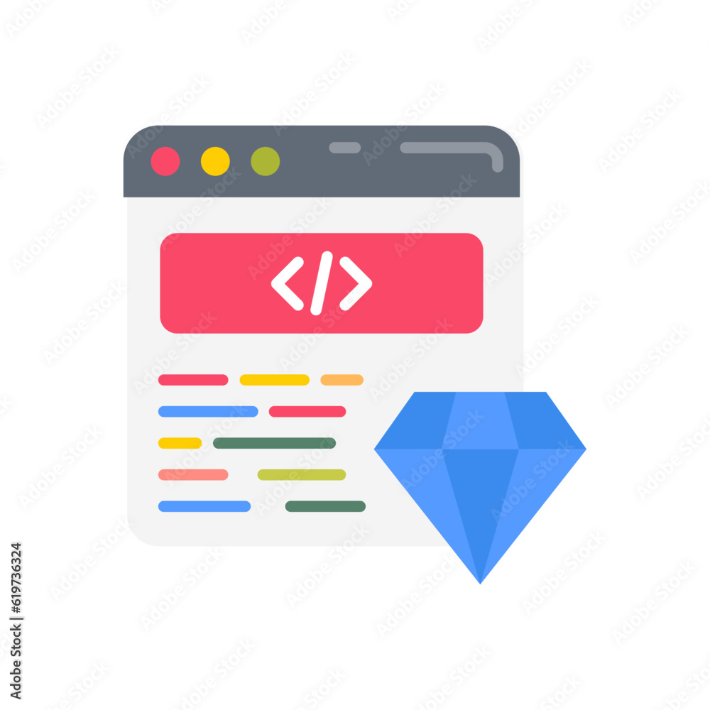 Wall mural clean code icon in vector. illustration