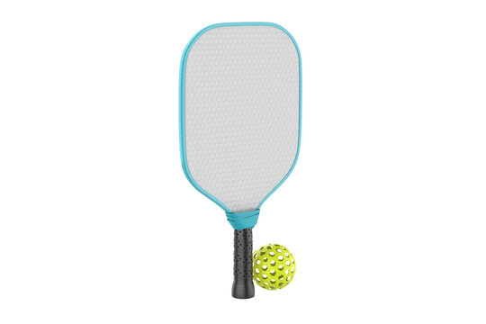 recommend clip art: pickleball sport equipment - paddels and balls isolated on white background - 3d illustration