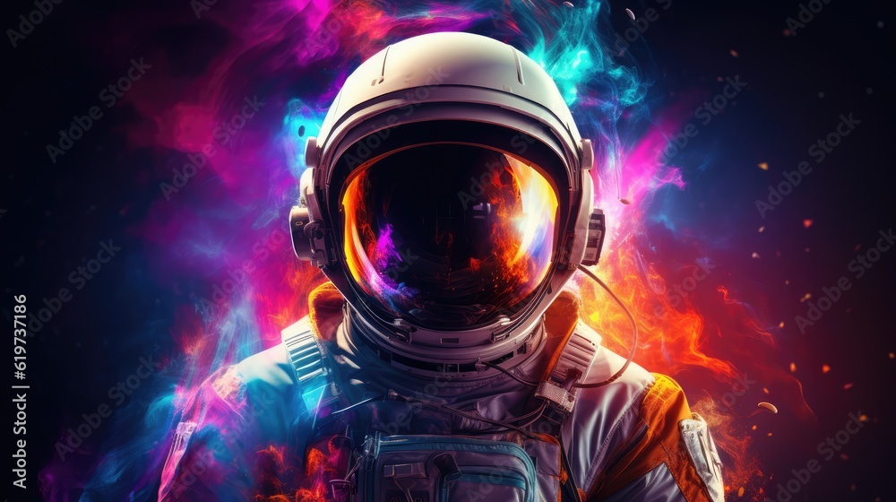 Sticker astronauts exploring deep space