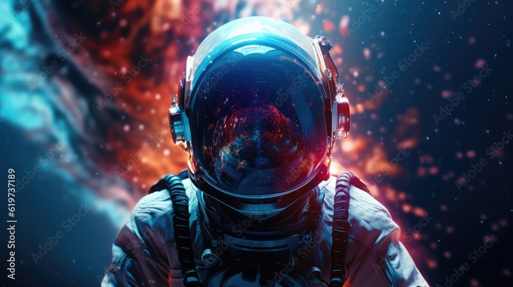 Sticker astronauts exploring deep space