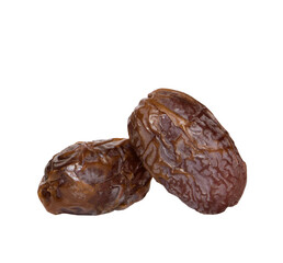 Two Juicy dates isolated on transparent background, png, healthy snack. Dietary product, antidepressant.