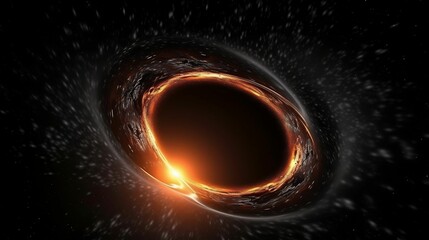 AI generated glowing black hole in space