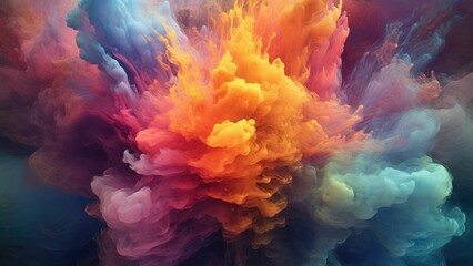 Fototapeta na wymiar AI generated illustration of beautiful and colorful paint splash art background