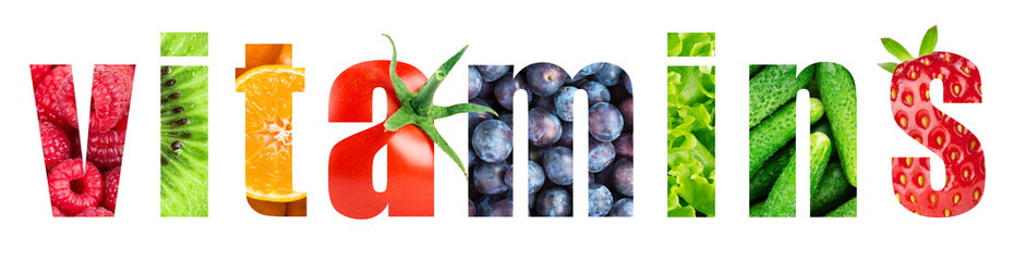 Vitamins. Fruits and vegetables.