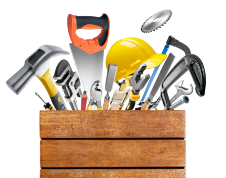 Construction tools isolated