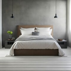 AI generated interior of room with bed