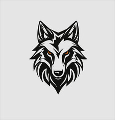 wolf head logo simple and modern design, animal icon wolf vector template © mohammad