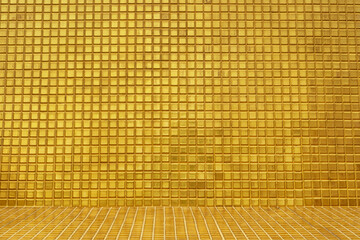 Wall and floors with gold tiles, It is commonly used in temples and shrines.