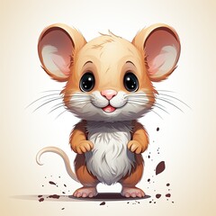 cute little mouse illustration - character design created using generative AI tools