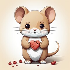 cute little mouse illustration - character design created using generative AI tools