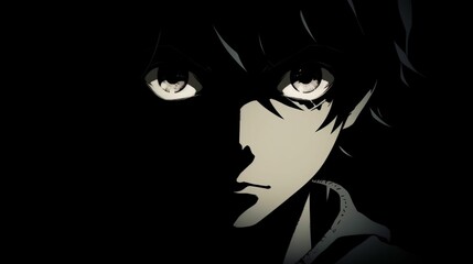 AI generated illustration of an anime-style boy character with short black hair