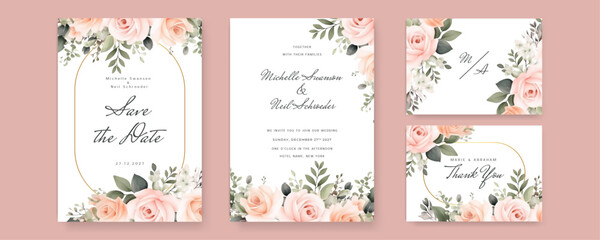 Vector illustration of a beautiful floral frame for Wedding, anniversary, birthday and party. Design for banner, poster, card, invitation and scrapbook