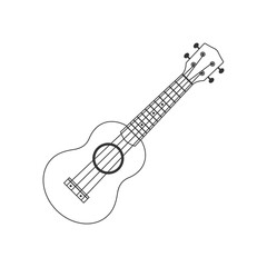 Obraz na płótnie Canvas Ukulele graphic icon. Ukulele guitar sign isolated on white background. Vector illustration