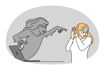 Woman suffer from internet bullying