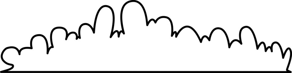 Cloud Line Art. Cloud Outline. Cloud Icon. Cloud Illustration Line Art. Cloud Outline Isolated on White Background. Vector illustration. Elements for design.