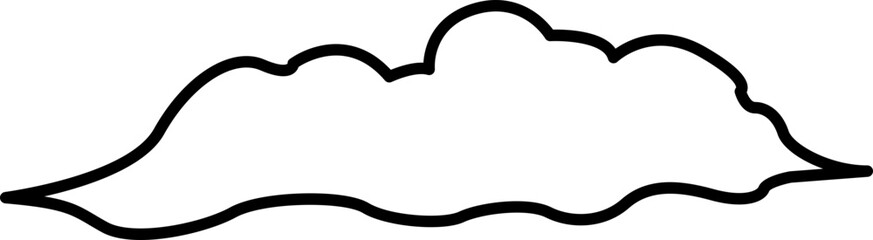 Cloud Line Art. Cloud Outline. Cloud Icon. Cloud Illustration Line Art. Cloud Outline Isolated on White Background. Vector illustration. Elements for design.