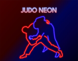 Judo neon, tatami wrestling