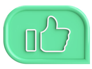 Like icon. Like button. 3D illustration.