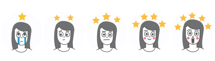 Feedback or rating scale with people avatar set icon set,review and rating vector avatar set cartoon style vector set.