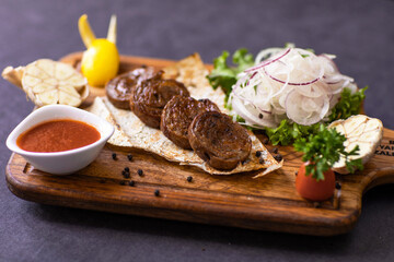 This type of shish kebab is called rolls.