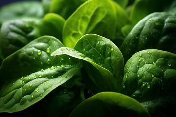 Fototapeta premium Photograph Of Spinach Leaf Natural Light, Generative AI