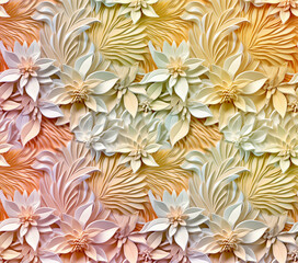 3D Flower Seamless Pattern