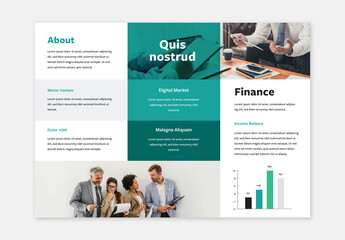 Modern Corporate Trifold Layout With Teal Accent