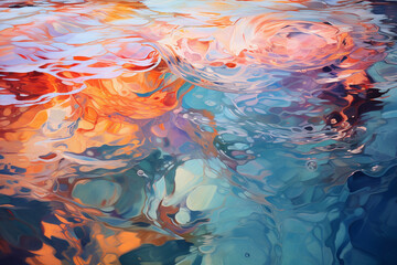 ripples on the water's surface, mix of cool colors to evoke the sensation of being near a fishing spot. Generative AI