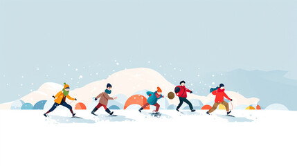 Childbook illustration snow adventure