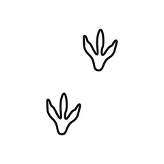 Hand drawn linear vector illustration of footsteps