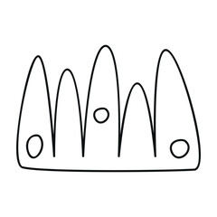Hand drawn linear vector illustration of grass