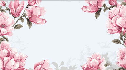risograph vintage magnolia flower illustration background 09