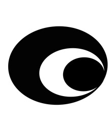 black and white eyeball logo 