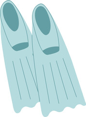Cartoon flippers for diving and swimming vector illustration. Water activity equipment
