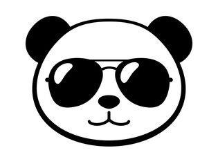 Cool Little Panda Aviator Sunglasses. Cartoon Panda. Cute Panda Face. Baby Shower