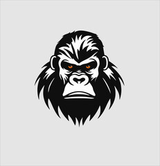 gorilla head logo simple and modern design, icon gorilla vector template