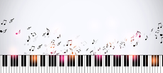 piano and music notes banner © alex_aldo