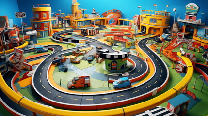 Childbook illustration race cars