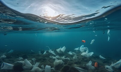 Fototapeta na wymiar garbage in the ocean