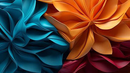 Colorful origami paper as abstract wallpaper background. Generative Ai