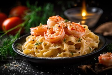 Prawn and salmon pasta style