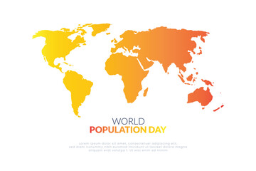 Concept or composition of World Population Day, July 11th, we are reminded of the importance of understanding global population. banner design