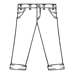 coloring illustration of cartoon long pants