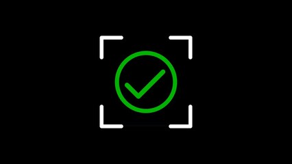 Animation of fingerprint touch scanning identification and verification with alpha channel