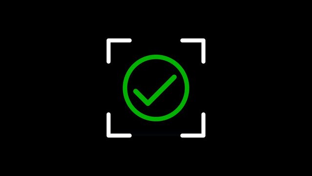 Animation of fingerprint touch scanning identification and verification with alpha channel