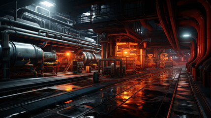 Fototapeta premium Industrial factory. Generative Ai