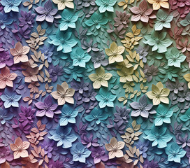 3D Flower Seamless Pattern